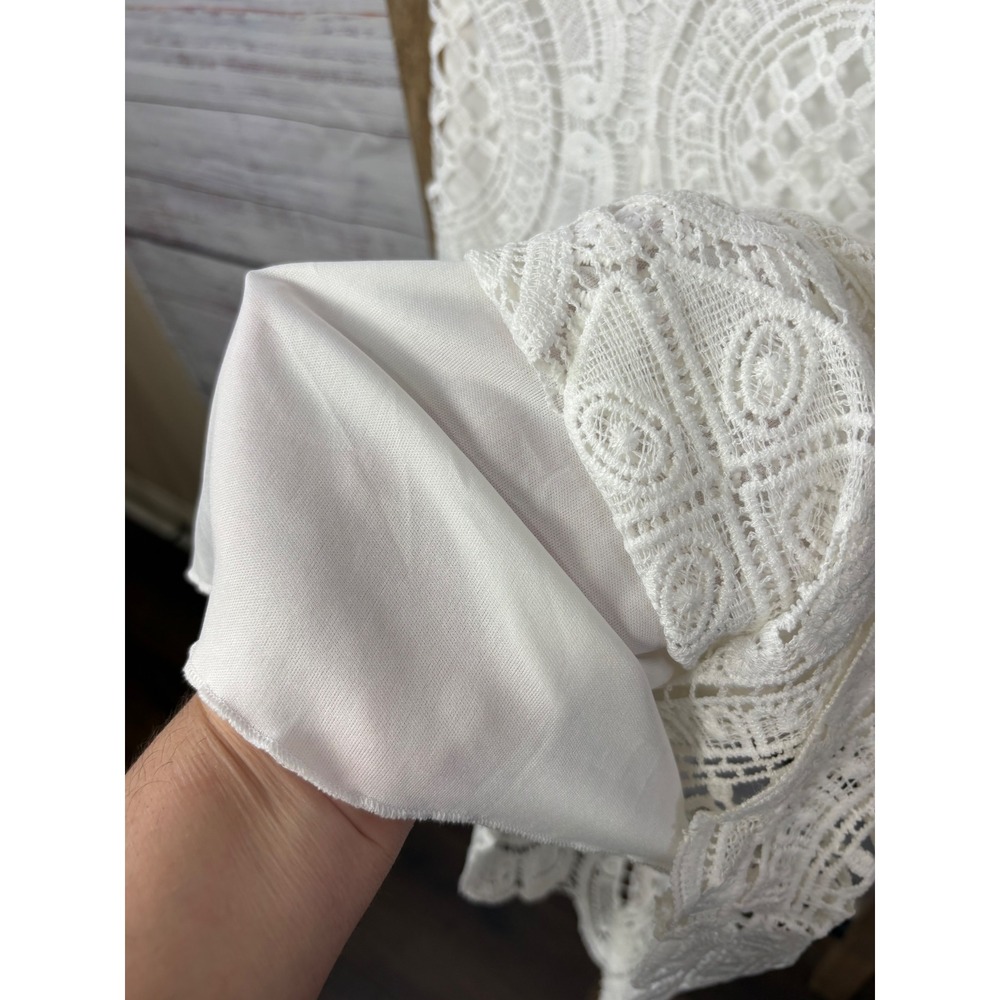Bisou Bisou Michele Bohbot White Lace High Neck Dress‎ Size 8 - Picture 8 of 11